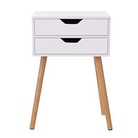 Bedside Table Simple Modern Bed Cabinet Storage Cabinet Simple Assembly Locker Dormitory Bedroom Assembly Bedside Cabinet Double Pumping White 15.7x11.8x23.6in A