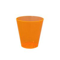 Party Essentials N25055 Brights Plastic Shot Glass, 2 oz. Capacity, Neon Orange (20 Packs of 50)