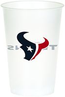 Creative Converting Officially Licensed NFL Printed Plastic Cups, 8-Count, 20-Ounce, Houston Texans