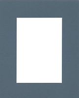 Pack of (2) 16x20 Acid Free White Core Picture Mats Cut for 11x14 Pictures in Slate Blue