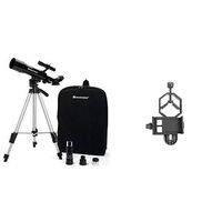 Celestron 21038 Travel Scope 50 Telescope (Black) with Basic Smartphone Adapter 1.25" Capture Your Discoveries