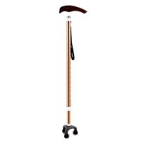 Wooden Handle Walk Cane Height Adjustable Walking Stick 360 Degree Rotation Aluminium Anti-Slip Handle for Men and Women Brown