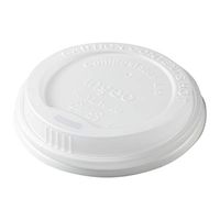CiboWares Disposable Hot Cup Lids for 10 Ounce to 20 Ounce Cups, Made from Corn Based Plastic, Case of 1000
