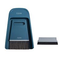 TOPBATHY Dust Pan and Brush Mini Hand Broom and Dustpan Set Tiny Cleaning Broom Dust Pan and Brush Set for Table Desk Countertop Key Board Pet (Blue)
