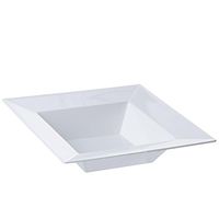 BalsaCircle 40 pcs 5 oz White Plastic Square Bowls - Disposable Wedding Party Catering Tableware