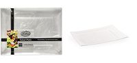Lillian 9 X 6-7/8 Inch Rectangular Plastic Plates, 10 Count, Clear