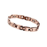 PINGMAI Couple Tungsten Steel Magnetic Health Care Bracelet Rose Gold, Gold, Platinum 3 Colors (Rose Gold, 18.5cm×0.8c'm)