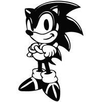 SEGA Sonic The Hedgehog ARMS Cross Pose Vinyl Stickers Symbol 6" Decorative DIE Cut Decal for Cars Tablets LAPTOPS Skateboard - Black