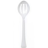 Lillian Plastic Slotted Salad Serving Spoon, 1 Unit, Pearl