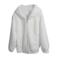 Ros1ock Women's Sweaters Winter Warm Thick Coat Solid Color Wool Jacket Cardigan Loose Coat White