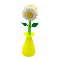 Sunflower Kitchen Brush Cleaning Tool Multi-funtion Dish Washing Brush Kitchen Bathroom Gadgets Tool (Yellow)