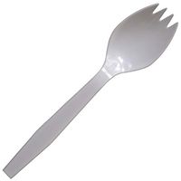 Daxwell Plastic Sporks, Medium Heavy Weight Polypropylene (PP), White, 5.5", A10002663 (Case of 1,000)