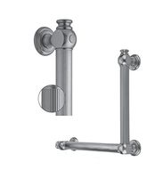 Jaclo G61-12H-16W-LH-ORB Straight Reeded with End Caps Grab Bar, Polished Brass
