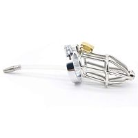 QJFZC-Chástí-ty Vírgǐnǐ-ty Dêvice Cǒck Câge Male T-Shirt Hypoallergenic Metal Stainless Steel Chasteness Device Stretcher Protector - 180 (Size : 48mm)