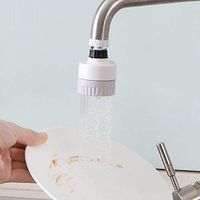 Alisy 360 Degree Black/White Rotatable Swivel Faucet - Nozzle Filter Double Mode Water Saver (white)