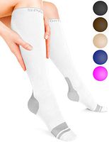 Sparthos Compression Socks (20-30mmHg) - Knee High Sock for Sport, Running, Travel, Medical Support, Pregnancy, Nurses - Dr Soothers Ankle Brace for Plantar Fasciitis - Mens and Womens (White-XXL)