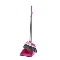 Broom and Dustpan With Long Handle Telescopic Up Windproof Soft Brush Extra Long Handle Broom Set Stainless Steel Rod Non-stick Hair Broom And Dustpan Used For Lobby Floor Home Kitchen Garden Schools