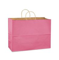 Pink Bags, Extra Large Kraft Paper Gift Wrap Shopping Bags, (Vogue Size 16W x 12H x 6), 25 Bags, Made in USA