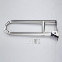 Limaomao Toilet Safety Rails Toilet Grab Bars Flip-Up Bathroom Grab Bar Stainless Steel Safety Handrail Support U-Shaped Shower Assist Suitable for Special People (Color : Silver, Size : 60x26cm)