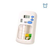 Pill Box Timer Pocket Pill Case Portable Medicine Organizer 2 Compartments with Alarm Reminder