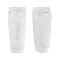 AiLike Nylon Pocket Shin Guard Sleeves Calf Compression Socks for Soccer Football Sports (White, Adults)