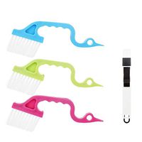 4 Pcs Multifunctional Window Track Groove Gap Cleaning Brushes and Dustpan Cleaning Brushes Hand-held Door Kitchen Corner Cleaning Tools,Blue,Green and Rose