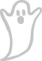 hBARSCI Ghost Vinyl Decal - 5 Inches - for Cars, Trucks, Windows, Laptops, Tablets, Outdoor-Grade 2.5mil Thick Vinyl - Silver Gray