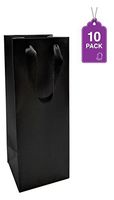 Large Wine Bag, Black 10 pack. For Wine Bottles, Boxes of Wine, Whisky/Spirits, Reusable Bag, Laminated for Extra Strength.
