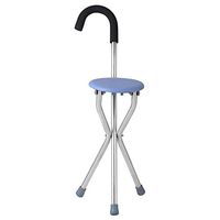 Folding Cane Outdoor Travel Aid for Men and Women Adjustable Height Chair Crutch Thick Aluminum Alloy Cane Rest Stool Soft Ergonomic Handle Rugged Walking Cane in Gift for Senior