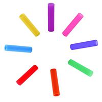 Weite Set of 8 Silicon Tips Cover Food Grade Cover for 6mm Stainless Steel Straws 8 Colors (Multicolor)