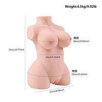 HaiBaoBao 5KG/11.0lb 3D Live Séxy Dolly Women Female Torso Full Body Lifesize Women Torso Double Holes Big A-s-s TPE Silicone Gāy Toy Realistic Body Six Dôlls Male Toys Gifts for Men