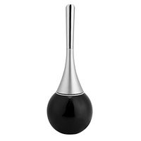 Zerone Bathroom Toilet Bowl Brush, Scrub Cleaning Brush Toilet Brush Compact Bowl Cleaning Brushes and Holder with Stainless Steel Base for Bathroom Storage(Black Base)