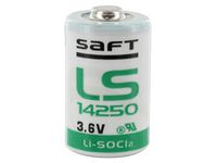 SAFT 1/2 AA LS-14250 Lithium Battery, 3.6V, 1200 mAh, ORIGINAL - MADE IN FRANCE