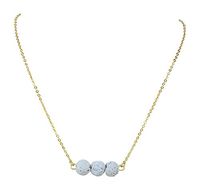 Floating White Lava Rock Essential Oil Necklace Diffuser, Minimalist Essential Oil Jewelry, Dainty Gold Toned Necklace