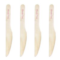 Dress My Cupcake Natural Wood Candy 200-Pack Buffet Knives DIY Kit, Thank You, Cherry Blossom
