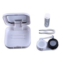 LALANG Cute Contact Lens Box Cartoon Fish Travel Portable Eyewear Case With Mirror(White)