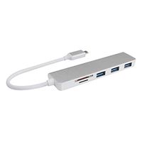 USB C Hub, SAMMID 5-in-1 Aluminum Type C Adapter with USB 3.0 SD/Micro Card Reader, for MacBook Pro, Chromebook and More Devices