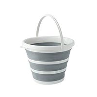 Silicone Collapsible Bucket, Household Large, Portable And Portable, Bathing Laundry Bucket, Car User Fishing Bucket (Color : Gray)
