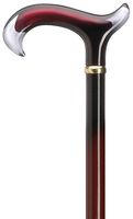 Ladies Cane High Gloss Black Metallic Burgundy Shaft  -Affordable Gift! Item #DHAR-9784800
