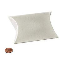 Embossed Bianco Fancy Paper Pillow Box - Ivory - 3-7/8" X 1-3/8" X 3-7/8" - Case 200