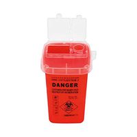 Sharps Container,Sharps Bin Medical Biohazard Piercing Needles Tattoo Waste Box (Red)