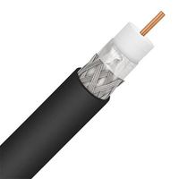 RG6 Coaxial Cable, Single Copper Clad Steel Cond., Black PVC Jacket, 1000' Reel (PVRG6BLK)