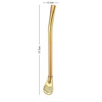 aliveGOT Creative Pro Tea Stainless Steel Drinking Tea Yerba Mate Straw Gourd Bombilla Filter Spoon (Gold)