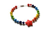 Star Silicone Oral Sensory Autism Chewable Chew Necklace 20'' - Bitey Beads (Rainbow Star)