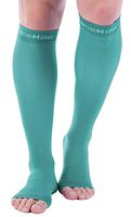 Doc Miller Open Toe Compression Stockings - 1 Pair 20-30 mmHg Strong Graduated Support for Circulation Surgery Recovery Varicose Veins Lymphedema (Teal, M)