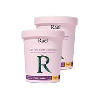 Rael Organic Cotton Compact Tampons - Plant Based Applicator, Chlorine Free, Compact Applicator with Leak Locker Technology (36ct Total), Pack of 2 (Regular)