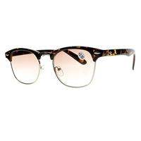 Vintage Horned Rim Half Frame Tinted Smoke Grey Lens Sun Reader Reading Glasses (Tortoise, 2.5)