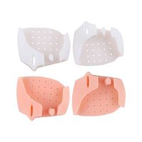 SUPVOX 2 Pair 3 Hole Toe Separators Toe Spacers Big Toe Straightener for Relaxing Toes Bunion Relief Hammer Toe Hallux Valgus Aid Surgery