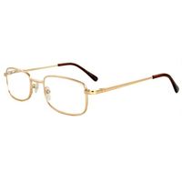 MLC EYEWEAR Rectangle Fashion Reading Glass Gold Frame with Power vision + 1.75