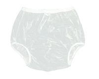 Haian Adult Incontinence Pull-on Plastic Pants (Medium, Transparent White)